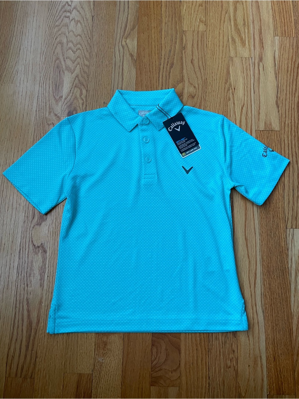 NWT! Callaway Kids Aqua/Turquoise Performance Golf Polo